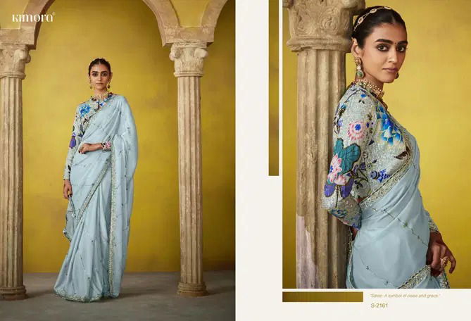 Grey Colour Divani By Kimora Tissue Wedding Wear Saree Orders In India